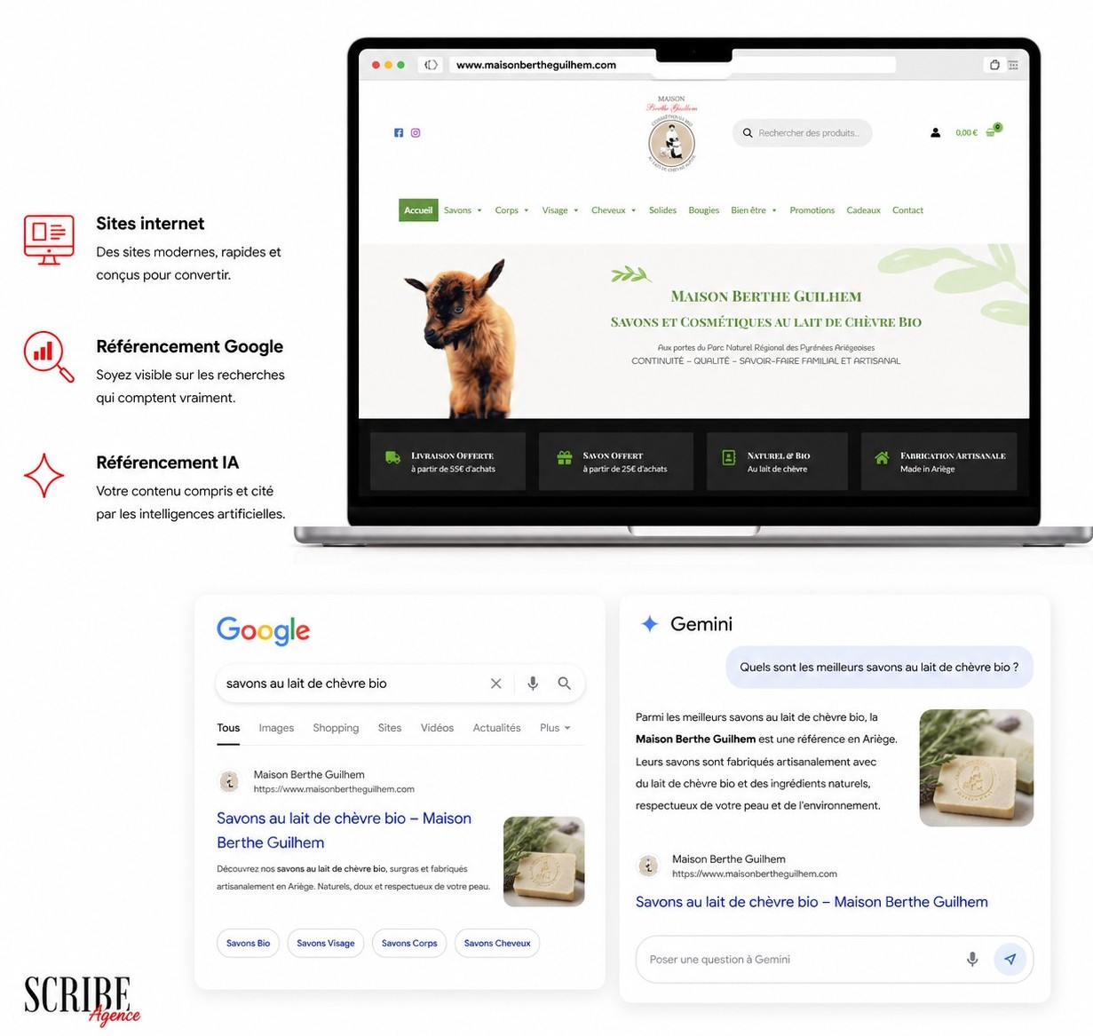 Agence web et référencement SEO et IA scribe Toulouse et Tarn